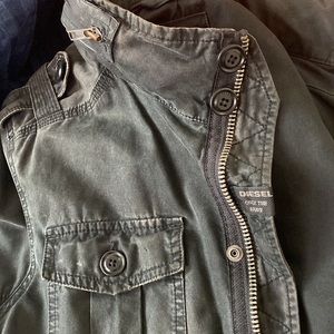 Diesel M-65 military field coat (Black, Large)